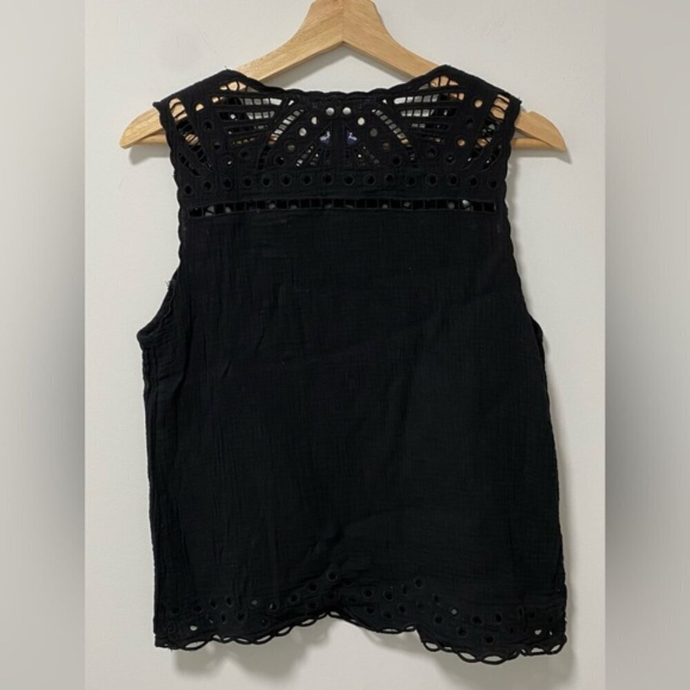 Sea New York Black Cotton Blouse Size 6 — 100% Cotton - Picture 3 of 9